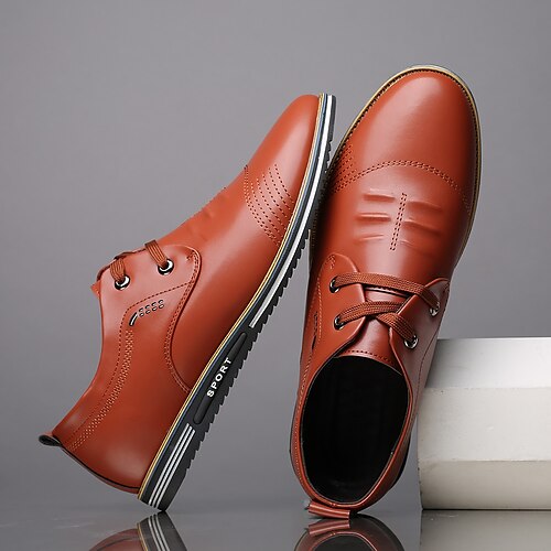 

Men's Oxfords Casual Home Daily PU Black Brown Blue Fall Spring