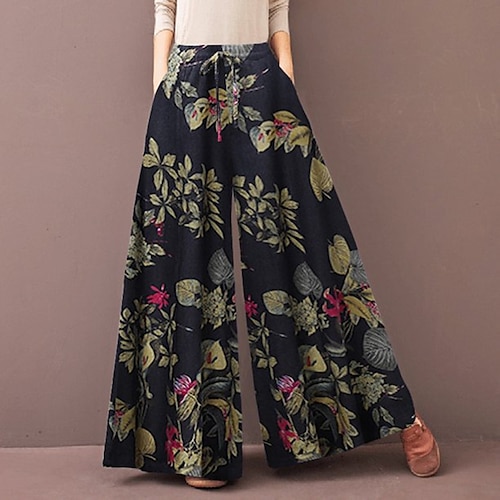 

Per donna Sfacciato Pantaloni cascante Giallo Rosso Blu Vita normale Di tendenza Informale Fine settimana Tasche laterali Taglio alto Lunghezza intera Comfort Floreale S M L XL XXL
