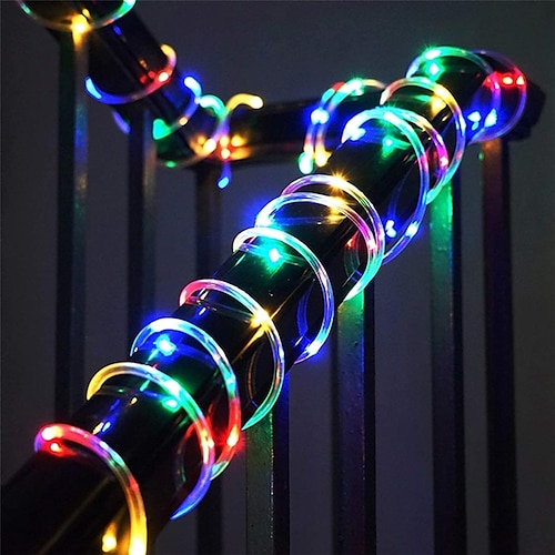 

Christmas String Lights 2PCS 12M 100LED Color Changing Rope Lights String Lights for Bedroom Battery Powered Light Strip 40ft 8 Modes Hanging Fairy Lights with Remote for Camping Halloween Christmas