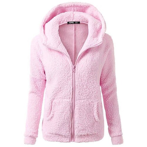 

Women's Hoodie Sweatshirt Pullover Active Streetwear Zipper Front Pocket Black Pink Army Green Plain Daily Hooded Long Sleeve S M L XL XXL