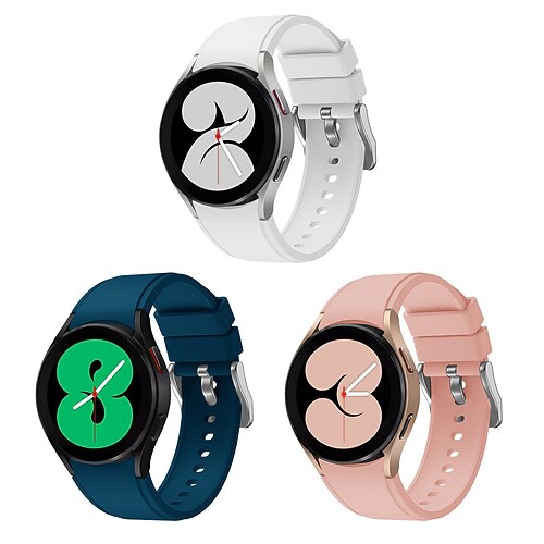 

3 PCS Smart Watch Band for Samsung Galaxy Watch 5 40/44MM Watch 5 Pro 45MM Watch 4 Classic 42/46mm Watch 4 40/44mm Silicone Smartwatch Strap Elastic Breathable Sport Band Replacement Wristband