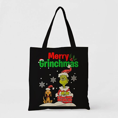 

Unisex 3D Print Christmas Tote 3D Tote Bag Oxford Cloth Print 3D Daily Going out Black