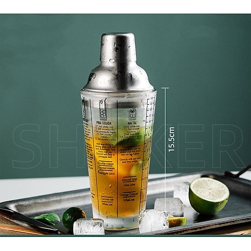 

400ML Stainless Steel Glass With Scale Cocktail Shaker, Glass Shaker, Snow Gram Cup, Milk Tea Cup, Glass Shaker