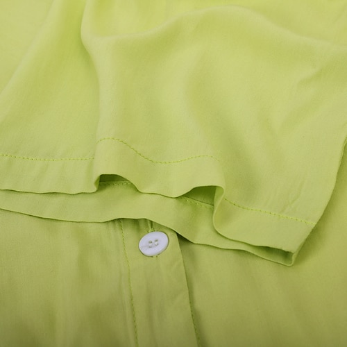 Damen Hemdkleid Minikleid Grün Weiß Langarm Einfarbig Gespleisst Patchwork Taste Frühling Sommer Hemdkragen Stilvoll Alltag Modern Lose 2022 M L XL 2XL 3XL