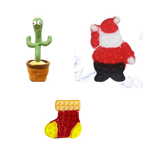 

3 PCS Christmas Gifts Dancing Cactus Electron Plush Toy Soft Plush Doll Babies Cactus That Can Sing And Dance Voice Interactive Bled