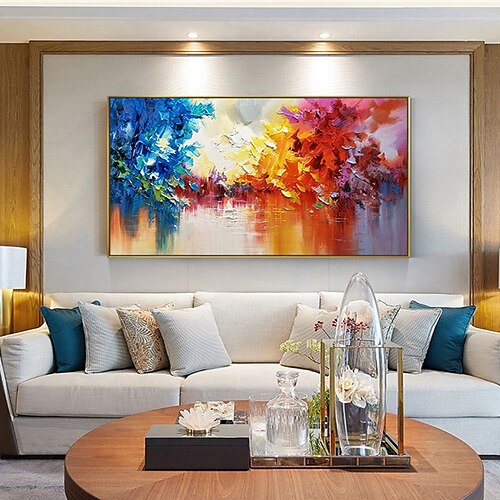 

Handmade Oil Painting Canvas Wall Art Decoration Abstract Art Painting Color Stitching for Home Decor Rolled Frameless Unstretched Painting