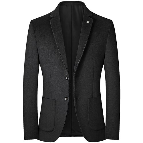 

Men's Winter Coat Wool Coat Overcoat Blazer Office Business Wool Warm Outerwear Clothing Apparel Smart Casual