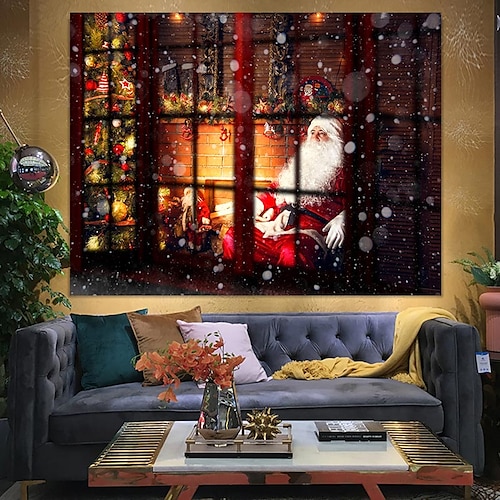 

Christmas Santa Claus Holiday Party Wall Tapestry Art Photo Background Backdrop Decor Blanket Curtain Picnic Tablecloth Hanging Home Bedroom Living Room Dorm Decoration Christmas Tree Gift Fireplace