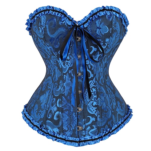 

Corset Women's Tops Corsets Trachtenmieder Halloween Prom Wedding Party Birthday Party Royal Blue Spandex Sexy Country Simple Style Buckle Lace Up Lace Retro Push Up Lace Artwork Flower All Seasons