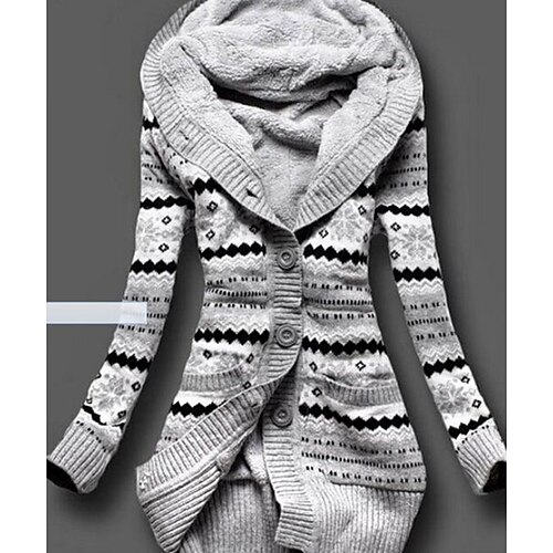 

Women's Coat Hoodie Jacket Warm Breathable Outdoor Street Daily Going out Pocket Single Breasted Hoodie Casual Regular Fit Outerwear Long Sleeve Winter Fall Gray S M L XL XXL 3XL