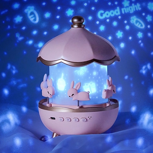 

Star Projector Light Rechargeable Night Light Full Star Desk Lamp Gift for Rotating Music Night Light For Party Holiday Decoration Lamp