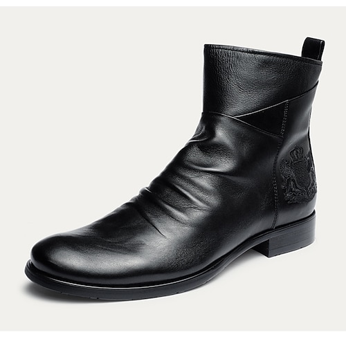 

Homens Botas Botas Chelsea Roupa Diária Couro Ecológico Preto Marron Outono Inverno