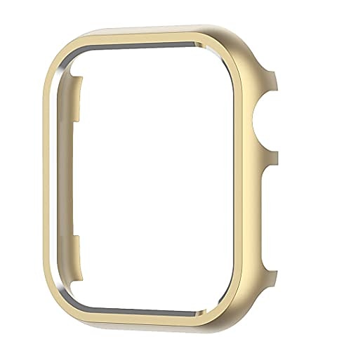 

matte finish aluminum alloy bumper case metal protective frame cover side protector compatible with apple watchapple watch se/series 7 41mm