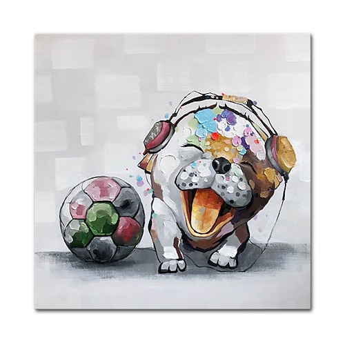 

Oil Painting Handmade Hand Painted Wall Art Mintura Modern Abstract Animal Dog Picture For Home Decoration Decor Rolled Canvas No Frame Unstretched