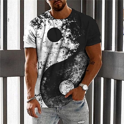 

Homens Unisexo Camiseta Estampas Abstratas Fofoca Gola Redonda Preto / Branco Impressão 3D Diário Feriado Manga Curta Imprimir Roupa Designer Casual Grande e Alto / Verão / Verão