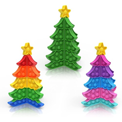 

Big Pop Push Bubble Fidget Sensory Toy Fidget Pack, Christmas Tree Snowflakes Bubble Pop Fidget 3D Puzzle Toy Stress Relief Toys (Christmas Tree )