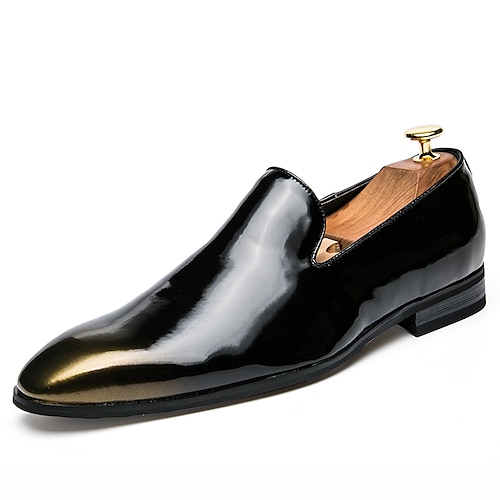 

Men's Loafers & Slip-Ons Penny Loafers Business Casual Classic Daily Party & Evening Patent Leather Black Gold Red Gradient Winter Fall