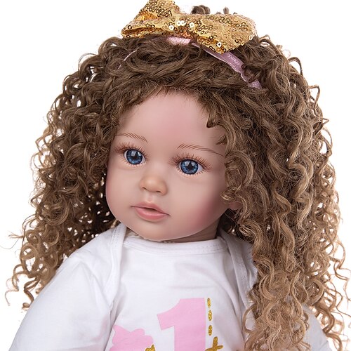 

24 inch Reborn Doll Baby Girl Saskia lifelike Gift Lovely Silicone Vinyl with Clothes and Accessories for Girls' Birthday and Festival Gifts