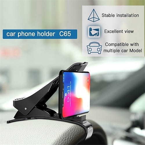 

Dashboard Car Phone Holder Mount Car Clip Mount Stand Suitable for 4 to 7 inch Smartphones Universal Cell Phone Stand Compatible with iPhone Samsung Glaxy and More Phone