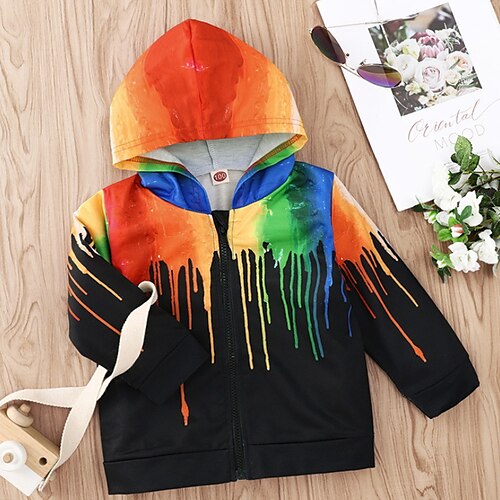 

Kids Unisex Coat Outerwear Plain Long Sleeve Zipper Coat Street Active Sport Black Winter Fall 2-8 Years