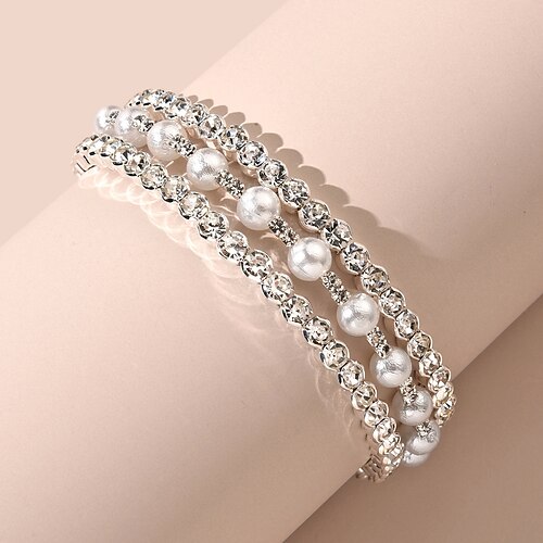 

Women's Bracelet Retro Precious Stylish Simple Fashion Vintage French Pearl Bracelet Jewelry Silver For Gift Carnival Engagement Prom Festival