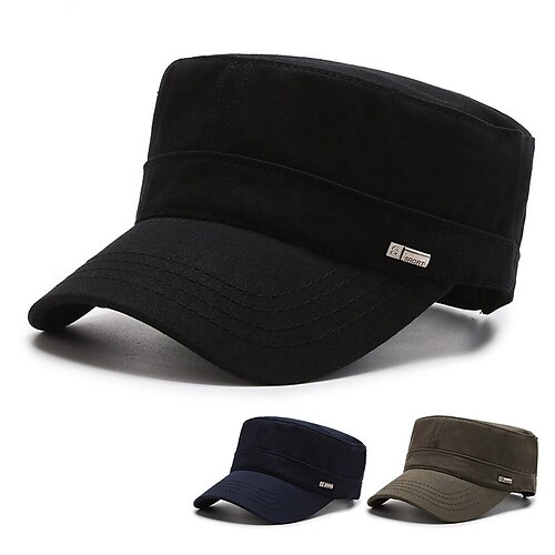 

Men's Hat Baseball Cap Flat Cap Outdoor Dailywear Pure Color Windproof Breathable Ultraviolet Resistant Sports Black