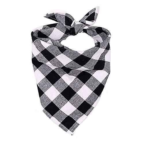 

Christams Dog Bandana,Black White Plaid Printing Washable and Adjustable Dog Bandana,Use for Small, Medium and Large Dogs Cat Pet,Daily Wear, Parties, Outdoor Activities, Weddings