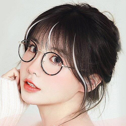 

Clip in/on Air Bangs One Piece Wig Piece Replacement Block To Cover Gray Hair