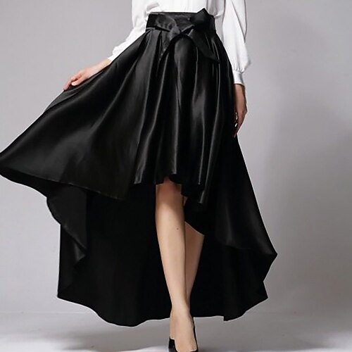 

Women's Party Active Swing Maxi Skirts Christmas Gifts Halloween Solid Colored Tulle High Waist Black Red S M L / Asymmetrical / Pleated / Loose / Bow