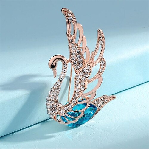 

Women's Cubic Zirconia Brooches Geometrical Swan Fashion Brooch Jewelry Purple Gray White For Party Daily Work Festival