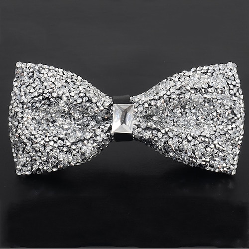 

Men's Party Bow Tie Bow Fashion men's diamond-studded star bow tie bow trendy party Accessories Men Luxury Sparkling Diamante Bowties Silver crystal and gem bow tie