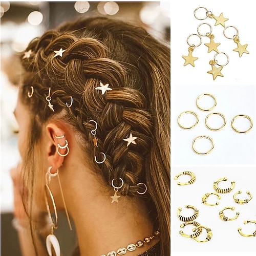 

5pcs/Pack Different 49 Styles Charms Hair Braid Dread Dreadlock Beads Clips Cuffs Rings Jewelry Dreadlock Clasps Accessories