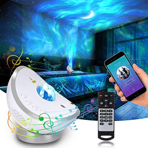 

cielo stellato galassia proiettore luce sonno aiuto altoparlante bluetooth& rumore bianco musica aurora atmosfera lampada camera da letto stella luna proiettore festa di natale regali di nozze