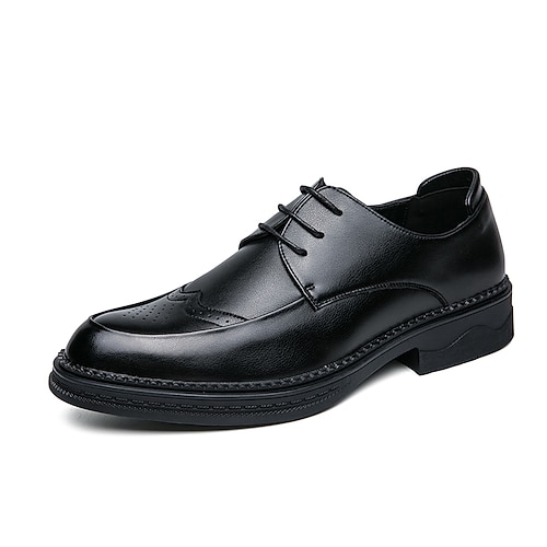 

Men's Oxfords Casual Classic Daily Office Career PU Black Brown Spring Summer