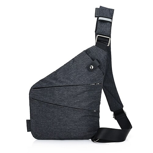 

men's polyester chest bag men's new one-shoulder chest bag close-fitting anti-theft gun bag messenger bag reflective backpack