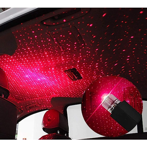 

1pcs LED Car Roof Star Night Light Projector Atmosphere Galaxy Lamp USB Decorative Lamp Adjustable Multiple Lighting Effects