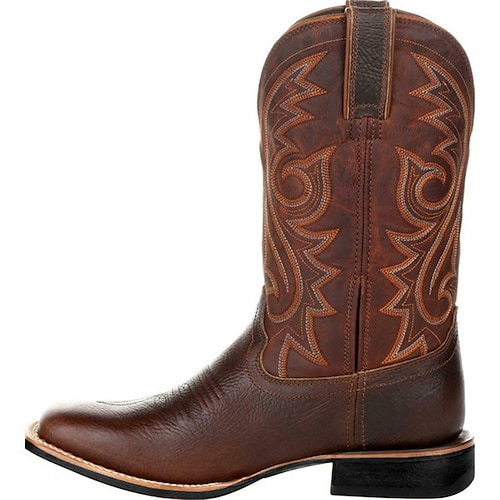 

Men's Boots Cowboy Boots Vintage Embroidered Western Boots Classic Outdoor PU Black Brown Winter