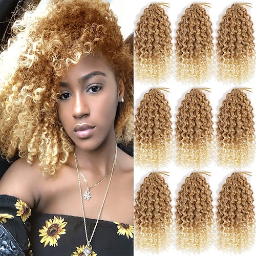

8 Inch Short Marlybob Crochet Hair 9 Bundles/Lot Curly Crochet Braids Ombre Braiding Hair Synthetic Hair Extension 8inch 9packs