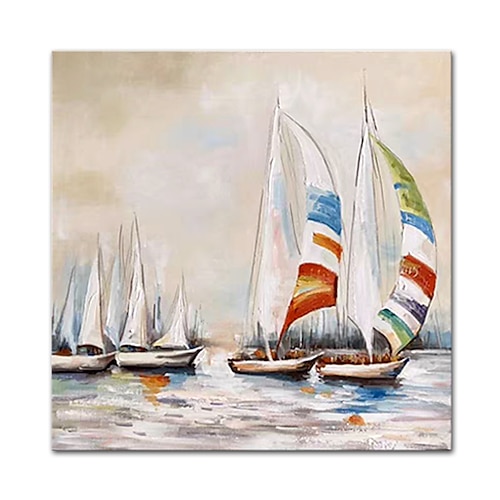 

Oil Painting Handmade Hand Painted Wall Art Mintura Modern Abstract Boat Landscape Picture For Home Decoration Decor Rolled Canvas No Frame Unstretched