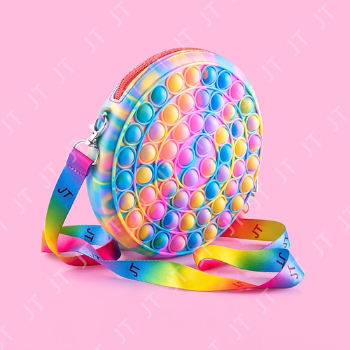 

Pop Shoulder Bags Fidget Toy for Girls Mini Rainbow Popper Purse- School Supplies Silicone Bag Festival Christmas Favors