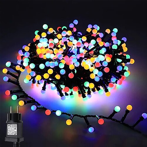 

500LEDs 250LEDs Christmas LED Star Round Ball String Light Firecrackers Fairy Lights 10M 5M DC31V EU Plug Christmas Wedding Party Garden Holiday Decoration