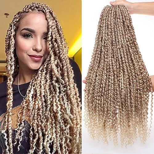 

22inch Pre-twisted Passion Twist Hair 15Strands/Pack Pre-looped Passion Twists Crochet Hair Extension Bohemian Synthetic Crochet Braids Hair for Black Women 22 inch 1pack