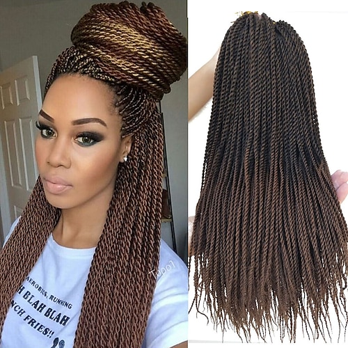 

18 pollici 8 pacchi senegalese twist crochet trecce capelli 30 fili/pacco ad alta tempreture fibre sintetiche estensioni dei capelli 18 pollici 8 pacchi