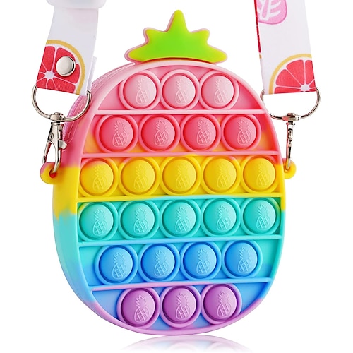 

Pop Shoulder Bag Fidget Toy Pineapple Popper Purse for Teenagers Girls School Supplies Festival Christmas Party Favors