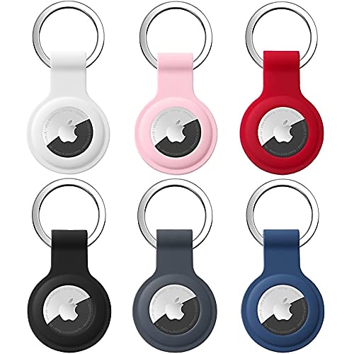 

Liquid Silicone Compatible with Apple Airtag Keyring, 1 Pack Airtag Case Protective Portable Keychain for Airtag Accessories Air Tags Holder Anti-Scratch Support Strong Signal