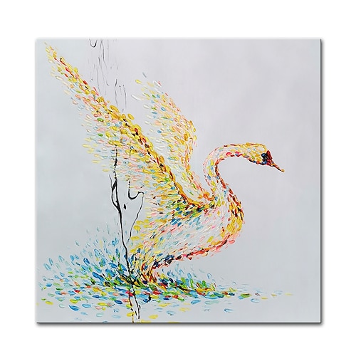 

Oil Painting Handmade Hand Painted Wall Art Mintura Modern Abstract Animal Swan Picture For Home Decoration Decor Rolled Canvas No Frame Unstretched