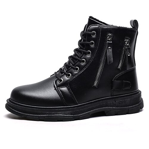 

Men's Boots Combat Boots Casual Daily Faux Leather Booties / Ankle Boots Black Winter Fall