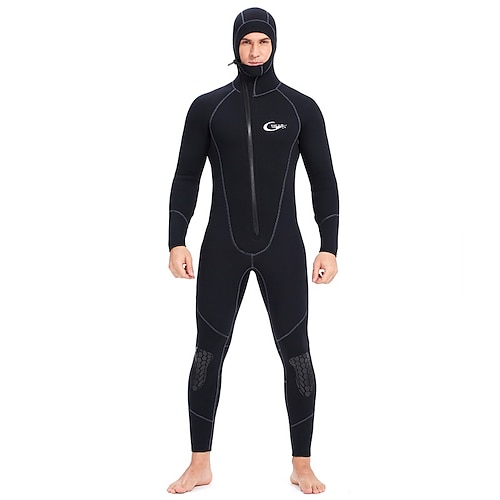 

YON SUB Men's Full Wetsuit 1.5mm SCR Neoprene Diving Suit Thermal Warm UPF50 High Elasticity Long Sleeve Full Body Front Zip Knee Pads Hooded - Swimming Diving Surfing Scuba Solid Colored Spring