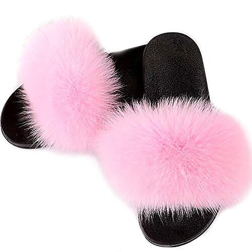 

Women's Slippers Home Fuzzy Slippers Fluffy Slippers House Slippers Outdoor Slippers Winter Flat Heel Open Toe Casual Sweet Faux Fur 1 2 3