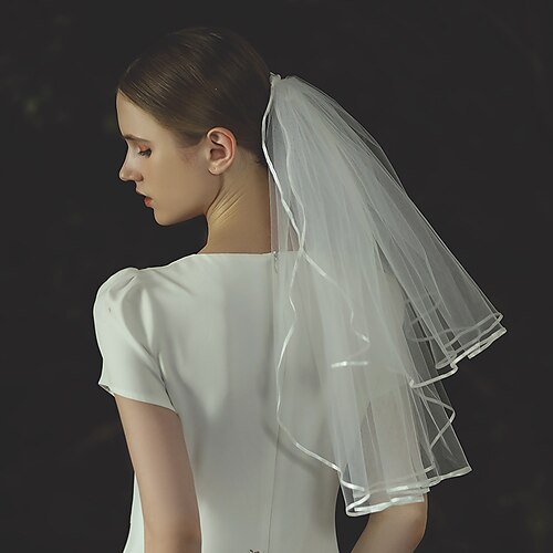 

Two-tier Comtemporary / Stylish Wedding Veil Elbow Veils with Solid Tulle